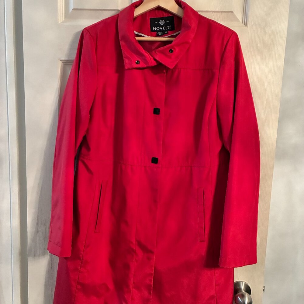 Novelti Red 3/4 Length Rain Jacket - EUC